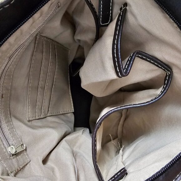 Super Tote New Crochet Boho Bucket Neutral Taupe Cream 3 Piece Shoulder Bag - Picture 9 of 16